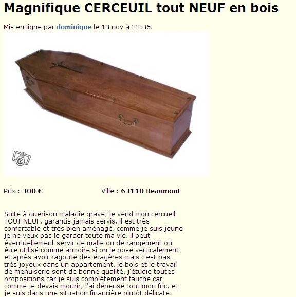 https://www.tarot-numerologie.fr/blog Magnifique cercueil en bois tout neuf
